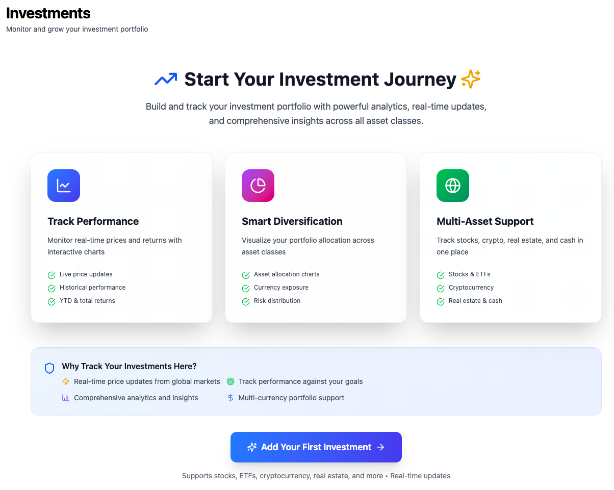 Clarvia investment portfolio tracker